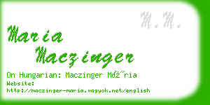 maria maczinger business card